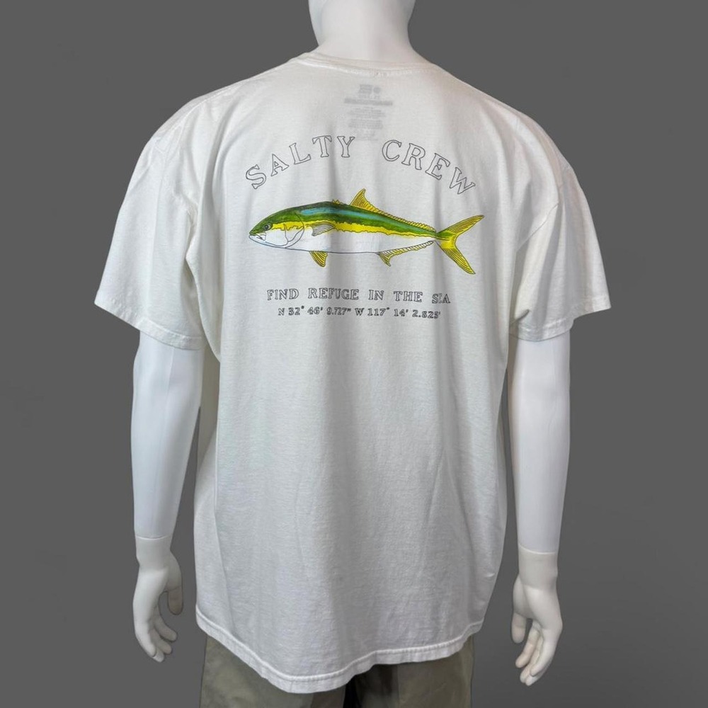 Salty Crew Yellowtail Fish Graphic T-Shirt White 2XL Fishing Coastal Tee
